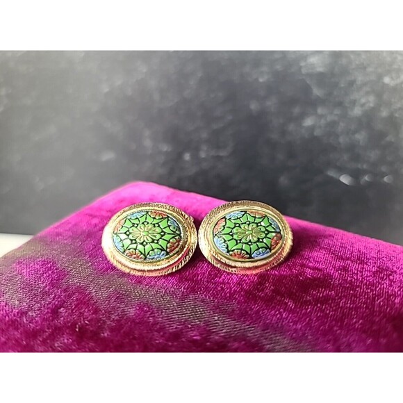 Vintage Floral Web Style Cufflinks - Picture 2 of 10